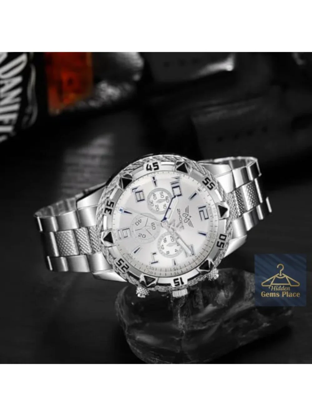 4-Pack Men's Classic Analog Quartz Wristwatch Stainless Steel Strap
